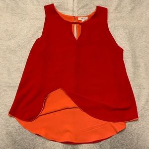 Flowey sexy crimson and orange peekaboo top